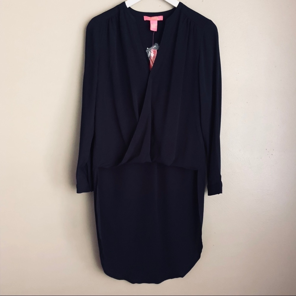 [Catherine Malandrino] Navy Hi- Low Blouse